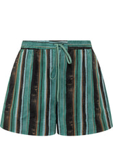 PINKO - Striped Cotton Muslin Shorts - Green - LIDIASHOPPING® - Official Website