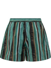 PINKO - Striped Cotton Muslin Shorts - Green - LIDIASHOPPING® - Official Website