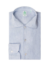 FINAMORE 1925 - Striped Cotton Shirt with Classic Collar - Blue - LIDIASHOPPING® - Official Website
