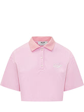 MSGM - Cropped Pique Polo Shirt - Pink - LIDIASHOPPING® - Official Website