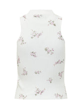 MSGM - Top A Costine Floreale Smanicato - Bianco - LIDIASHOPPING® - Official Website