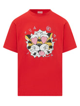 KENZO - T-shirt Oversize con Stampa Tigre - Rosso - LIDIASHOPPING® - Official Website