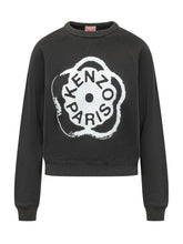 KENZO - Felpa con Stampa Floreale Circolare - Nero - LIDIASHOPPING® - Official Website