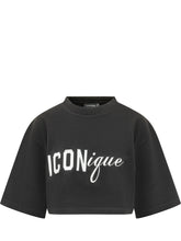 DSQUARED2 - T-Shirt Cropped Iconique - Nero - LIDIASHOPPING® - Official Website