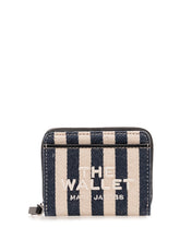 MARC JACOBS - Portafoglio The Mini Compact Wallet a Righe - Blu - LIDIASHOPPING® - Official Website