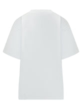 GANNI - T-shirt with Front Graphic Print and Short Sleeves - White - LIDIASHOPPING® - Official Website