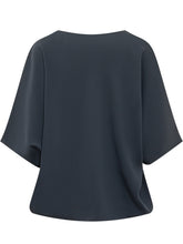 PAROSH - Blouse with Waist Bow - Blue - LIDIASHOPPING® - Official Website