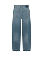 PINKO - Jeans a Gamba Ampia con Fondo Sfrangiato - Blu - LIDIASHOPPING® - Official Website