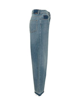 PINKO - Jeans a Gamba Ampia con Fondo Sfrangiato - Blu - LIDIASHOPPING® - Official Website
