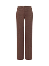 PINKO - Pantalone in Lino dal Taglio Dritto - Marrone - LIDIASHOPPING® - Official Website
