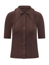 PINKO - Polo a Coste con Bottoni - Marrone - LIDIASHOPPING® - Official Website