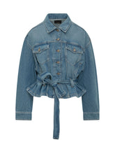 PINKO - Giacca in Denim con Cintura - Blu - LIDIASHOPPING® - Official Website