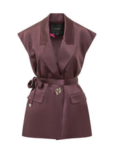 PINKO - Sleeveless Blazer with Belt and Pockets - Red - LIDIASHOPPING® - Official Website