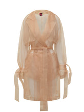 PINKO - Trench Cocco in Organza con Cintura - Rosa - LIDIASHOPPING® - Official Website