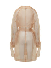 PINKO - Trench Cocco in Organza con Cintura - Rosa - LIDIASHOPPING® - Official Website