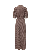 PINKO - Alexandra Striped Midi Dress with Belt - Brown - LIDIASHOPPING® - Official Website