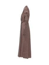 PINKO - Alexandra Striped Midi Dress with Belt - Brown - LIDIASHOPPING® - Official Website