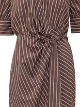 PINKO - Alexandra Striped Midi Dress with Belt - Brown - LIDIASHOPPING® - Official Website