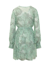 PINKO - Short Dress with V Neck and Drawstring - Green - LIDIASHOPPING® - Official Website