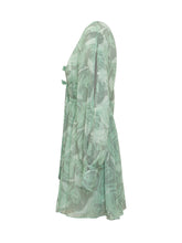 PINKO - Short Dress with V Neck and Drawstring - Green - LIDIASHOPPING® - Official Website