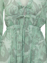 PINKO - Short Dress with V Neck and Drawstring - Green - LIDIASHOPPING® - Official Website