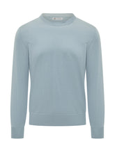 BRUNELLO CUCINELLI - Maglia Girocollo a Maniche Lunghe - Blu - LIDIASHOPPING® - Official Website