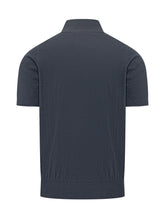 BRUNELLO CUCINELLI - Short Sleeve Polo with Collar and Buttons - Blue | Lidia Shopping | Official Website