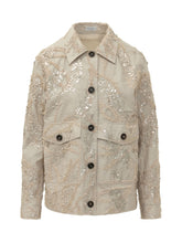 BRUNELLO CUCINELLI - Giacca con Bottoni e Tasche con Paillettes - Beige - LIDIASHOPPING® - Official Website