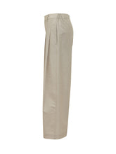 BRUNELLO CUCINELLI - Pantalone Ampio con Pieghe Frontali - Beige - LIDIASHOPPING® - Official Website