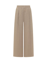 BRUNELLO CUCINELLI - Pantalone Palazzo a Vita Elasticizzata - Beige - LIDIASHOPPING® - Official Website