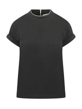 BRUNELLO CUCINELLI - Top Girocollo Maniche Corte - Nero - LIDIASHOPPING® - Official Website