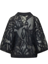BRUNELLO CUCINELLI - Polo Corta Traforata con Scollo a V - Blu | Lidia Shopping | Official Website