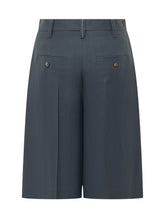 BRUNELLO CUCINELLI - Pleated Bermuda Shorts - Blue - LIDIASHOPPING® - Official Website