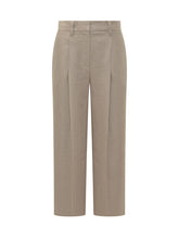 BRUNELLO CUCINELLI - Trousers with Front Pleat - Beige - LIDIASHOPPING® - Official Website