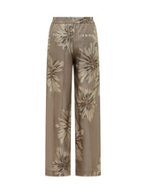 BRUNELLO CUCINELLI - Wide Leg Floral Print Trousers - Brown - LIDIASHOPPING® - Official Website
