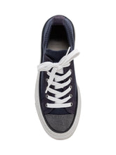 BRUNELLO CUCINELLI - Sneaker Bassa in Maglia con Lacci - Blu - LIDIASHOPPING® - Official Website