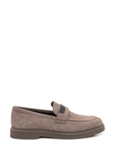BRUNELLO CUCINELLI - Suede Loafers with Strap - Beige - LIDIASHOPPING® - Official Website