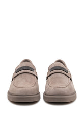 BRUNELLO CUCINELLI - Suede Loafers with Strap - Beige - LIDIASHOPPING® - Official Website