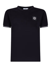 STONE ISLAND KIDS - T-shirt with Chest Patch - Black - LIDIASHOPPING® - Official Website