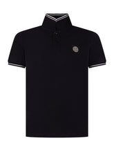 STONE ISLAND KIDS - Polo a Maniche Corte con Collo a Contrasto e Patch Logo - Blu - LIDIASHOPPING® - Official Website