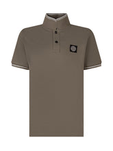 STONE ISLAND KIDS - Polo a Maniche Corte con Collo a Contrasto e Patch Logo - Verde - LIDIASHOPPING® - Official Website