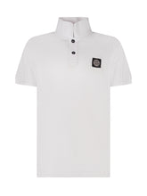 STONE ISLAND KIDS - High Neck Polo with Buttons - White - LIDIASHOPPING® - Official Website
