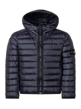 STONE ISLAND KIDS - Padded Hooded Jacket with Zip - Blue - LIDIASHOPPING® - Official Website