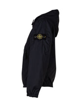 STONE ISLAND KIDS - Short Parka with Hood and Zip - Blue - LIDIASHOPPING® - Official Website