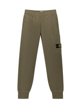 STONE ISLAND KIDS - Jogger trousers with side pocket - Green - LIDIASHOPPING® - Official Website