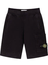 STONE ISLAND KIDS - Shorts jogger con tasca cargo - Nero - LIDIASHOPPING® - Official Website