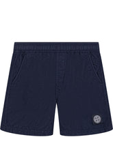 STONE ISLAND KIDS - Elastic Waist Shorts with Pockets - Blue - LIDIASHOPPING® - Official Website