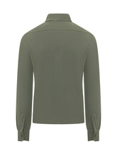 MALO - Long Sleeve Shirt with Classic Collar and Buttons - Green - LIDIASHOPPING® - Official Website
