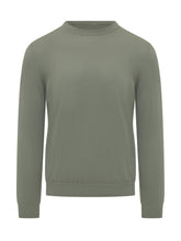 MALO - Maglia Girocollo Rasata a Manica Lunga - Verde - LIDIASHOPPING® - Official Website