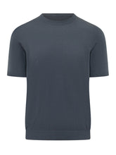 MALO - Maglia Girocollo Rasata a Manica Corta - Blu | Lidia Shopping | Official Website
